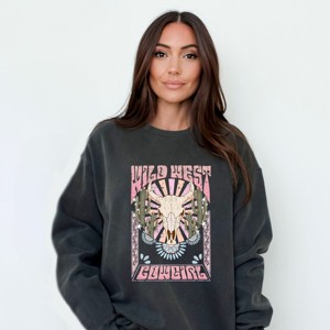 Simply Sage Market Wild West Cowgirl Garment Dyed Sweatshirt - 1 of 4