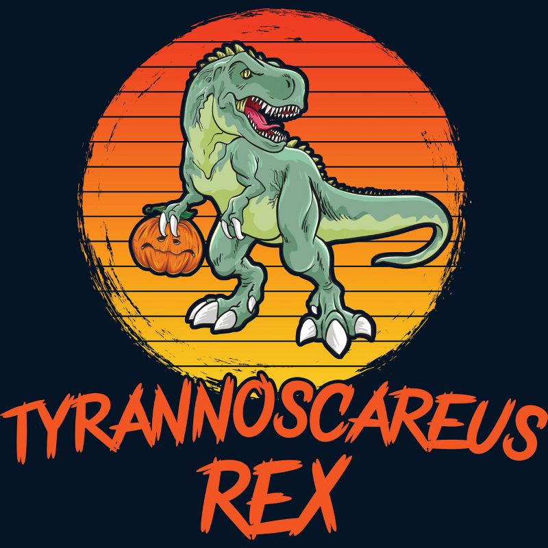 Men's Design By Humans Tyrannoscareus Rex Funny Dinosaur Halloween Costume By rawresh6 T-Shirt, 2 of 5