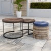 EAGLE PEAK Sunset Dune Collection Round Modern Nesting Coffee Tables, Wood Grain Top Stacking Accent Tables with Ottoman - 2 of 4