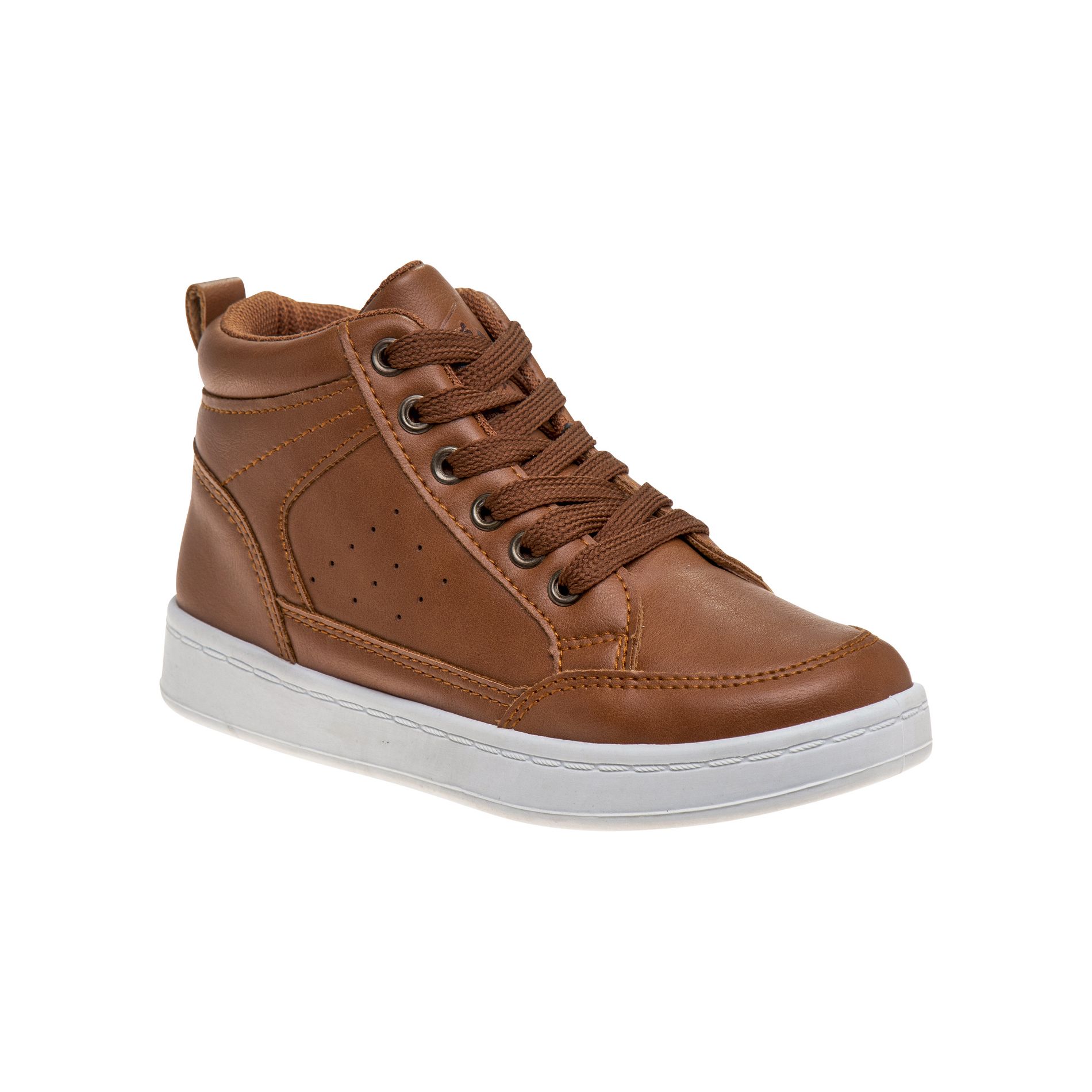Beverly Hills Polo Club Little Kid Boys High-Top Lace-up Flat Heel Casual Sneakers - Tan , Size: 2