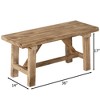 Vintiquewise Wooden Bench Farmhouse Entryway Organizer Retro Rustic Accent Seat Armless Design Stylish & Practical Décor for Indoor Space - 2 of 4