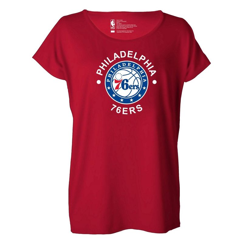 NBA Philadelphia 76ers Women&#39;s Dolman Short Sleeve T-Shirt, 1 of 5