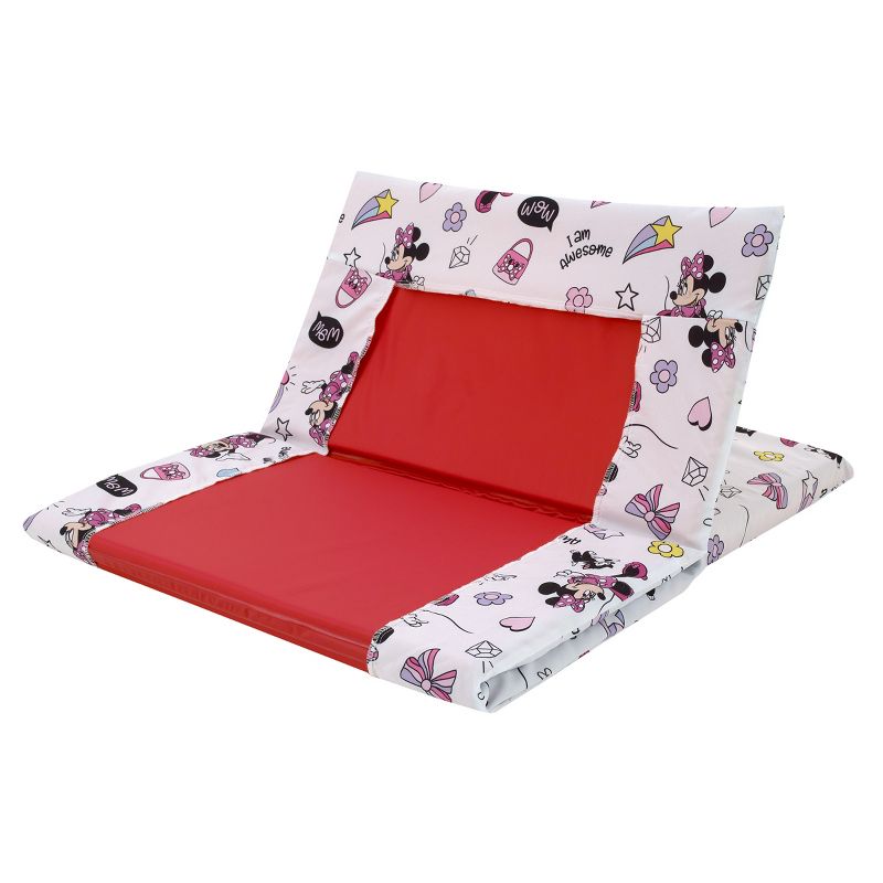 Disney Minnie Mouse I am Awesome Lavender, Pink and White, Daisy Duck Rainbow Hearts and Stars Preschool Nap Pad Sheet, 5 of 6