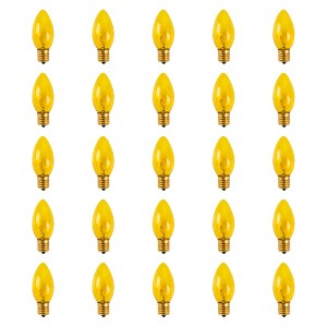 Northlight Pack of 25 Incandescent Transparent Yellow C9 Christmas Replacement Bulbs - 1 of 4