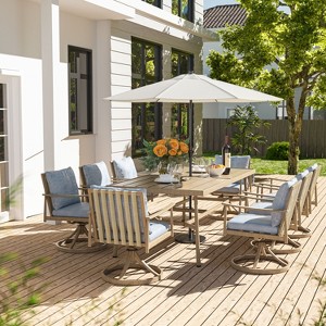 HAPPATIO Patio Outdoor Dining Set, Aluminum Patio Dining Set Includes 1 Outdoor Dining Table with Umbrella Hole and Dining Chairs for Lawn, Porch. - 1 of 4