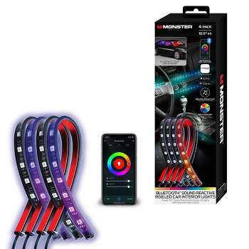 STP Multi-Color LED Lights, Car Interior, 16-Colors, Flash/Music Modes,  Bluetooth Support, Strips (4-Pack) SIL1-1002-RGB - The Home Depot