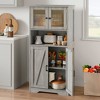 Tall Bathroom Cabinet 50.4"H Bathroom Storage Cabinet with Doors and Adjustable Shelves Kitchen Pantry Cabinet Living Room Cupboard - 3 of 4