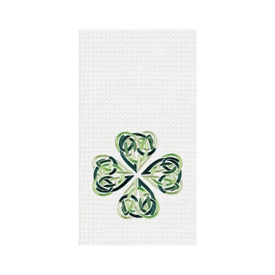 C&F Home Clover Knot St. Patrick's Day Cotton Waffle Weave Embroidered Waffle Weave Kitchen Towel