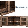65 Inch TV Stand, Entertainment Center with Storage and 4 Sliding Glass Doors, Mid-Century Modern Media TV Console Table for Living Room - 4 of 4