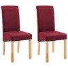vidaXL Dining Chairs 2 pcs Red Fabric - 2 of 4