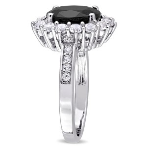 EVERLY JEWELRY  | Sterling Silver 5 CT TGW Black Sapphire Created White Sapphire Fashion Ring - 1 of 4