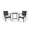 VYNXARIA Outdoor 3-Piece Bistro Set with Water Resistant Cushions and 2 Chairs, Brown - 4 of 4
