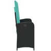 41.3"Reclining Patio Bench with Cushions Black Poly Rattan - 4 of 4