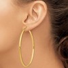 Black Bow Jewelry 2.75mm x 65mm Polished 14k Yellow Gold Domed Round Hoop Earrings - 3 of 4