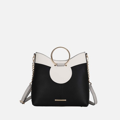MKF Collection Top Handle Satchel Bag with Shoulder Strap, Kylie | MKF Collection by Mia K - Black