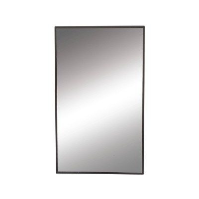 Contemporary Wood Rectangle Decorative Wall Mirror Dark Gray - Olivia & May