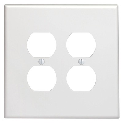 Leviton White 2 gang Thermoset Plastic Duplex Wall Plate 1 pk Model No. 001-88116-000