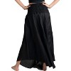Women's Boho Maxi Skirt - Floral Print Long Flowy Skirt Black Classic - 3 of 4