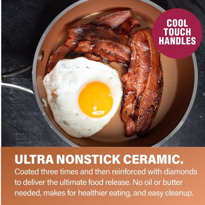 Copper Hammered Nonstick 10-Piece Aluminum Cookware Set