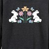 Women's - Instant Message - Stencil Bunnies With Flowers Lightweight French Terry Wide Neck Long Sleeve Shirt - 2 of 4