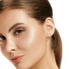 Everly Jewelry - 14K Yellow Gold 25 mm Heart Hoop Earrings with Diamond Accent - 4 of 4