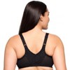 Glamorise Womens Lacey T-Back Front-Closure WonderWire Underwire  Bra 9246 Solid Black - 2 of 4