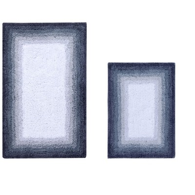 Torrent Collection 2 Piece 100% Soft Cotton Tufted Weave Bath Rug Set, Ombre Pattern, Super Soft & Absorbent, Machine Washable Bathroom Mats