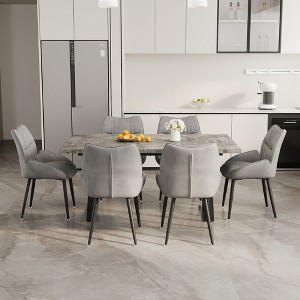 7-Piece Dining Set with Rectangular Table and 6 Chairs for Kitchen, Dining Room - 1 of 4