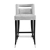 Hart Velvet Stool Grey Bar Height - 3 of 4