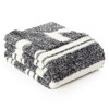Snuggle Sac Reversible Knit Throw Blanket Fuzzy Throw,Heather Stripe - 2 of 4