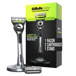 Gillette Labs Exfoliating Bar Razor + 2 Razor Blade Refills & Premium Magnetic Stand