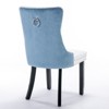 DOMETOUR 2 Pcs High-end Tufted Modern Upholstered Dining Chair PU and Velvet with Wood Legs Nailhead Trim - image 4 of 4