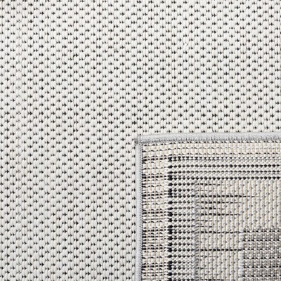 Ivory and Grey Rectangular Non-slip Synthetic Area Rug 4' x 6'