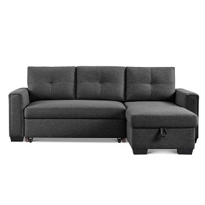 American Furniture Classics,Tufted Sectional Chaise Sofa Sleeper with Storage - 1 of 4