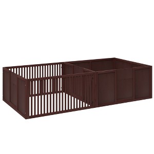 Skyzone Pinewood Dog Whelping Box with Removable Doors, 2-Room Puppy Playpen for Indoors, - 1 of 4