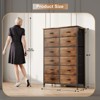 Gikpal 12 Drawer Dresser, Tall Fabric Dresser & Chest of Drawers for Bedroom, Cupboards & Cabinets with Wooden Top and Metal Frame, Organizer, Brown - 2 of 4