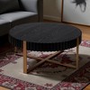Mshliw 31.5'' Round Drum Coffee Table with Pedestal Base, Dining Table, Small Wood Grain Table for Living Room or Bedroom, Easy Assembly - 3 of 4