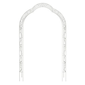 XINGHANZHENXUAN Black Metal Garden Arch Trellis, Elegant Outdoor Arbor for Climbing Plants, Weddings & Events - 1 of 4