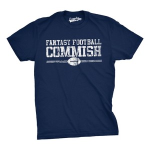 Mens Fantasy Football Commish T Shirt Funny Gift for Dad Game day Graphic Cool - Crazy Dog Men's T Shirt - 1 of 4