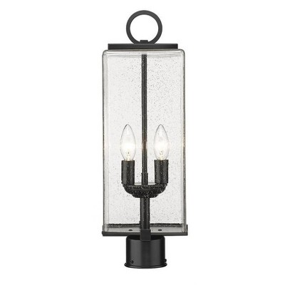 Sana Outdoor Aluminum Fixture - 2 Bulb, Dimmable, Wet Rated, 7"W x 20.25"H, Matte Black