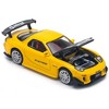 Mazda RX7 (FD) "RE Amemiya" Widebody RHD (Right Hand Drive) Yellow with Carbon Hood 1/64 Diecast Model Car by Pop Race - 2 of 4