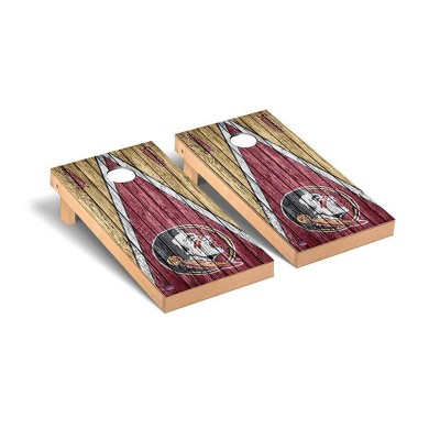 NCAA Florida State Seminoles Premium Cornhole Board Triangle Weathered Version