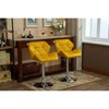 Roundhill Furniture Glasgow Contemporary Tufted Adjustable Height Hidraulic Bar Stools, Yellow, Set of 2 - 3 of 4