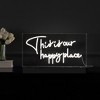 19.6" x 10.1" This is Your Happy Place Contemporary Acrylic Box USB Operated LED Neon Light White - JONATHAN Y: Modern Novelty Lamp - 3 of 4