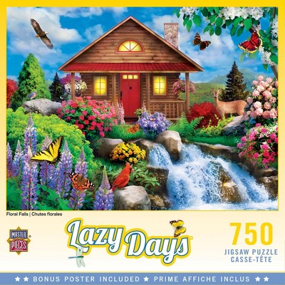 MasterPieces Lazy Days Puzzles Collection - Floral Falls 750 Piece Jigsaw Puzzle