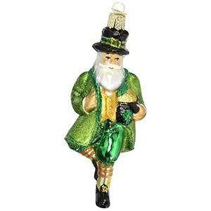 Old World Christmas Blown Glass Ornament for Christmas Tree, Irish Santa - 1 of 3