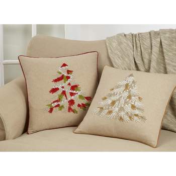 Shop silk Christmas pillow covers with white tree and gold star design –  Amore Beauté