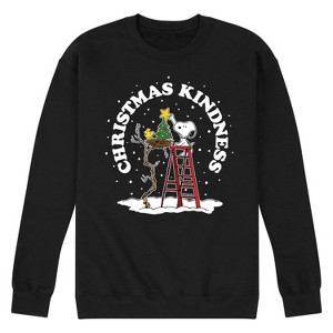 Men's - Peanuts - Snoopy and Woodstock Christmas Kindness Graphic Fleece Sweatshirt - 1 of 4