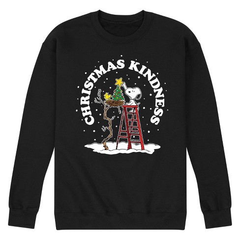 Men's - Peanuts - Snoopy and Woodstock Christmas Kindness Graphic Fleece Sweatshirt - image 1 of 4