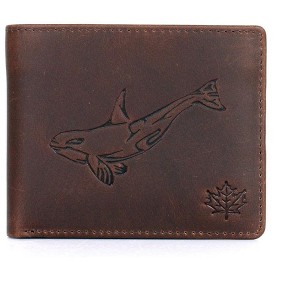 Karla Hanson CANADA WILD Men's Hunter Leather Wallet - Killer Whale - 1 of 4